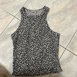 leopard tank top size xs